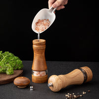 Manual Wooden Salt Grinder Adjustable Pepper Mill Shaker Brown