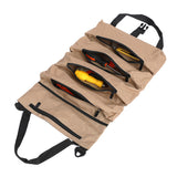 Roll Up Tool Bag  Water Resistant Tool Organizer Zipper Pouch for Electricians Repairman Khaki
