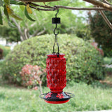 Stained Glass Hummingbird Feeder for Outdoors Hangingfor Outside Red