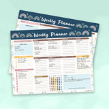 Weekly To Do List Notepad Undated Planner with 52 Sheets Blue Black