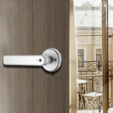 Fingerprint Door Lock APP/Biometric/Passcode/Key Entry Lock Smart Bluetooth Door Knob Handle for Home Room Silver