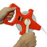 30M Tape Measure Fiberglass Open Reel Measuring Metric Imperial