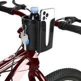 3-in-1 Bike Cup Holder with Cell Phone Keys Holder Water Bottle Holder for Bicycles Black