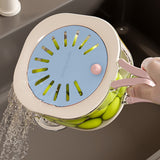 2 in 1 Collapsible Colander and Basin for Kitchen Fruit Drainer Colander Blue