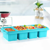 2Pcs Silicone Freezer Tray with Lid  Ice Tube Mold Reusable Storage Containers 4-Grid