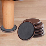 8PCS Furniture Sliders Reusable Pads for Floors Dark Brown