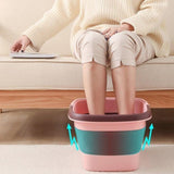 Collapsible Foot Bath Basin with Massage Acupoints Pink