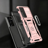 Heavy Duty Case with Ring Stand for Samsung Galaxy Phones Pink