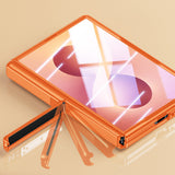 Shock Resistant Phone Case Compatible With Galaxy Z Fold 8 with Screen Protector Orange