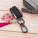 4 Pcs Metal Keychains Keyring Clip Holder Organizer for Home Car Keys Black