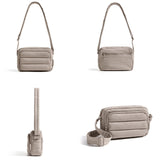 Large Capacity Lightweight Down-Feel Crossbody Bag for Commute Travel Sports Camel
