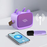 Mini Karaoke Machine – Portable MP3 Player with 2 Wireless Mics Toys & Gifts Purple