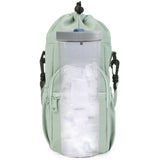 Multi-pocket Water Bottle Sleeve with Adjustable Strap Insulated Bottle Carrier Sling Bag for Walking Hiking Green