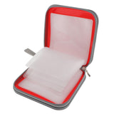 Water-Resistant 40-Disc CD Storage Case Hard Shell CD Holder with Individual Sleeves Zipper Organizer for Music Games Data Discs Red