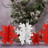 8Pcs 3D Wooden Snowflake Table Decor Christmas Winter Wonderland Centerpiece - Red and White Snowflake
