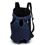 Mesh Dog Cat Carrier Backpack Breathable Front Back Carrying Navy