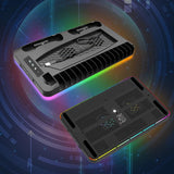 PS5 Slim/Pro Docking Cooling Station with Controller Charger & RGB Light Black