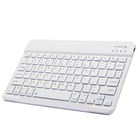 10-inch Ultra-Slim Bluetooth Keyboard Portable Mini Wireless Keyboard Rechargeable for iOS Android Windows Tablet Smartphone White