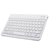 10-inch Ultra-Slim Bluetooth Keyboard Portable Mini Wireless Keyboard Rechargeable for iOS Android Windows Tablet Smartphone White