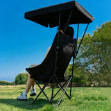 Folding Canopy Beach Camping Chairs for Camping Fishing Beach Black