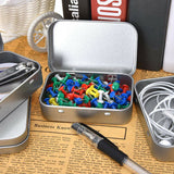 6PCS Metal Hinged Tin Box Container Portable Small Storage Container Case Medium