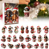 Christmas Countdown Advent Calendar – Dog Holiday Collectible Hanging Ornament Style 3