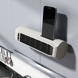 Rechargeable Bladeless Tower Fan USB for Wall Floor Desk Use White