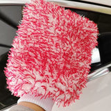 2PC Microfibre Wash Mitt Car Washing Detailing Cleaning Red