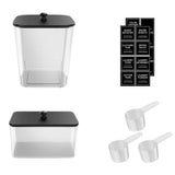 4Pcs Laundry Storage Container with Airtight Wooden Lids For Laundry Room Black
