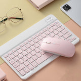 Ultra-Slim Portable Wireless Bluetooth Keyboard & Mouse Combo for Tablets and Laptops Pink