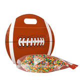 20PCS Soccer and American Football Resealable Candy Bags with Handles Brown