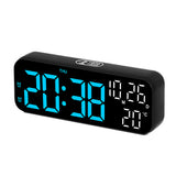 3-in-1 Digital Clocks for Living Room with Temperature for Bedroom Black