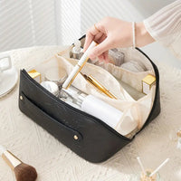 Travel Makeup Bags Wide Open Cosmetic Organizer Bag Toiletry Bag Black