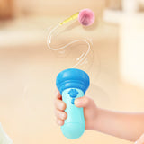 Retractable Cat Teaser Launcher Automatic with 2 Plush Balls for Cats Dogs Blue