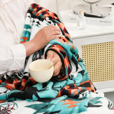 Aztec Geometry Travel  Throw Blanket Couch Bed Blanket Green