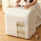 2 Piece Hand Compression Quilt Storage Bags with Valve and Clear Window Beige