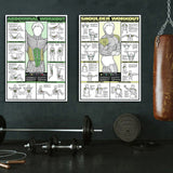 Canvas Gym Workout Poster Fitness Motivational Exercise Chart Style 1