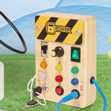 Busy Board Montessori Toy for 6-Year-Olds Wooden Sensory Travel Toy Style 1