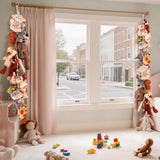 200CM Cotton Hanging Storage Chain For Stuffed Animals Storage with 20 Metal Clips White