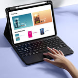 Keyboard Case with Touchpad and 7 Color Backlight Compatible With iPad 10th and 11th Gen Black
