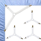 6Pcs Bed Sheet Straps Secure and Fitted Sheet Straps for Bedding White