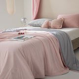 Reversible Cooling Blanket Lightweight Cool Blanket for Summer Pink
