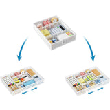 Adjustable Desktop Drawer Organizer Expandable Basket with Dividers for Home White