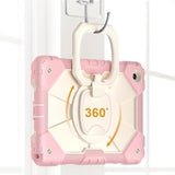 360 Rotating Stand Case for Samsung Tab A11 Plus A9 Plus with Strap Rose Gold