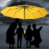 Automatic Umbrella Auto Open Close Compact Folding Anti Rain Windproof Yellow
