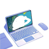 Keyboard Case with Mouse for iPad 11 A16 2025 and iPad 10th Gen 10.9 Bluetooth Keyboard with Touchpad Multi-Angle Stand Purple