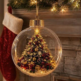 2 PCS 8cm Clear Plastic Fillable Christmas Ball Ornaments Christmas Tree