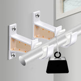 2PCS Metal Support Curtain Rod Pole Wall Bracket Holder Hook Rack White