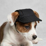Pet Baseball Cap with Ear Holes Adjustable Strap for Dogs Cats Black