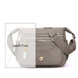 Multi-Pocket Crossbody Bag for Women Water Resistant Nylon Shoulder Messenger Bag Trendy Pocketbooks Gray